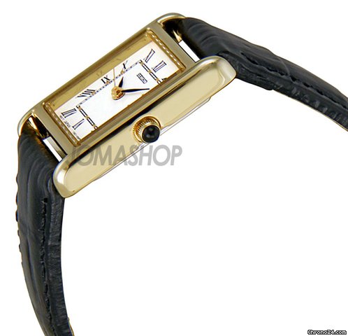 Seiko Gold-tone Black Leather Strap Ladies Watch SXGN42 WATCHES 2