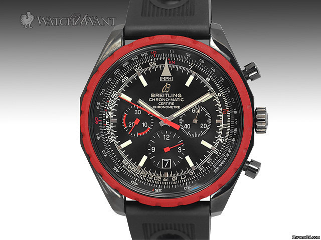 Breitling Navitimer Chronomatic 49 BlackSteel Automatic Chronograph - 49mm Stainless Steel - Ref A14360 - Special Edition 1000 Pieces - RED Rubber Coated Pilots Bezel - Brand New In Box WATCHES 2