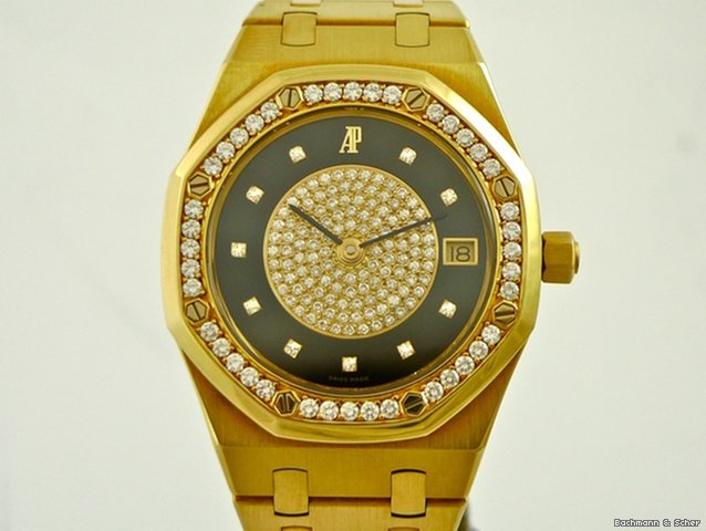replica Audemars Piguet Royal Oak, Man Size, 18k Yellow Gold, Diamond Set WATCHES 1