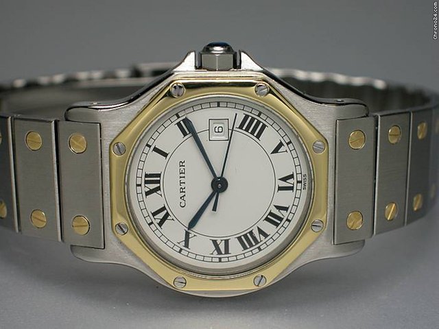 Cartier "Santos de Cartier Ronde" Automatic- Edelstahl/18K/750 GG WATCHES 2