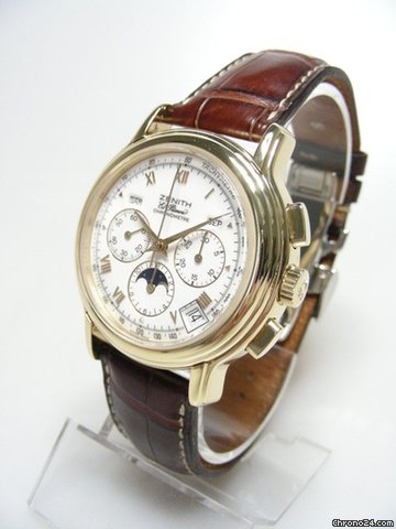 Zenith El Primero Chronomaster moon phases/phases de lune yellow gold triple date WATCHES 2