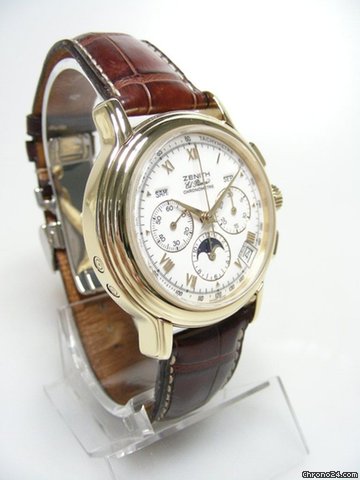 replica Zenith El Primero Chronomaster moon phases/phases de lune yellow gold triple date WATCHES 1