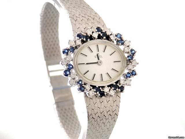 replica Ebel 18K/750 Wei gold mit Saphir & Brillantbesatz WATCHES 1
