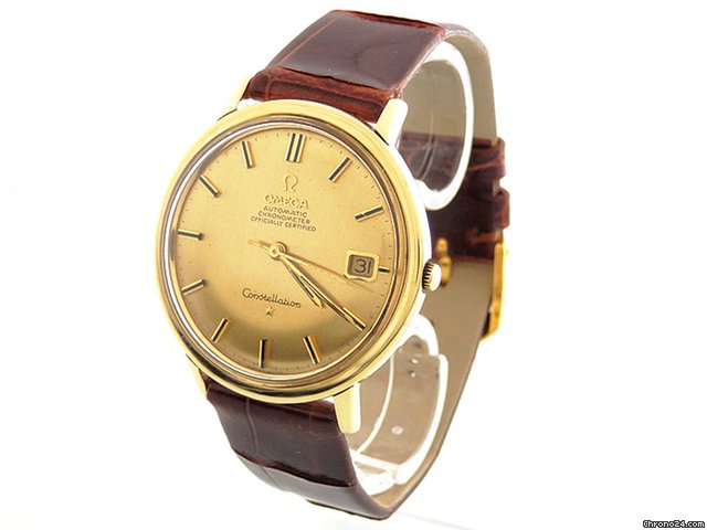 Omega Constellation Gelbgold mit Lederarmband Automatik - Vintage WATCHES 2