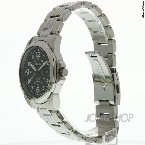 replica Seiko Black Solar Power Dial GMT Mens Watch SNE095 WATCHES 1