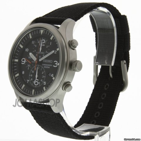 Seiko Criteria Chronograph Black Dial Black Nylon Mens Watch SNDA57 WATCHES 2