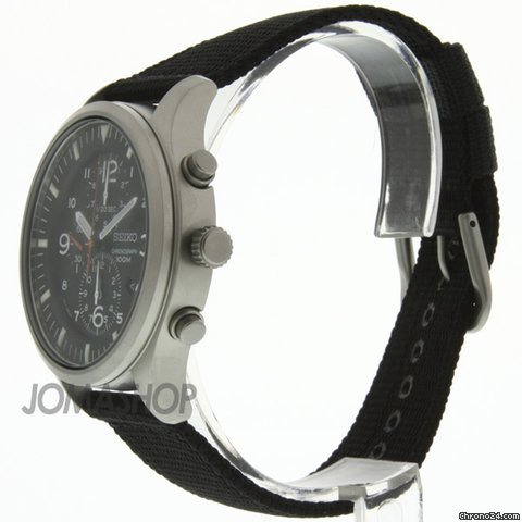 replica Seiko Criteria Chronograph Black Dial Black Nylon Mens Watch SNDA57 WATCHES 1