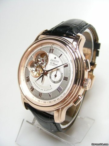 Zenith El Primero Open XXT 45mm power reserve chronographe 45mm or rose gold grande taille/big size cadran silver dial WATCHES 2