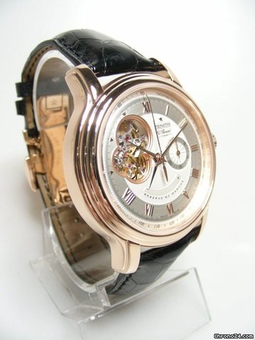 replica Zenith El Primero Open XXT 45mm power reserve chronographe 45mm or rose gold grande taille/big size cadran silver dial WATCHES 1
