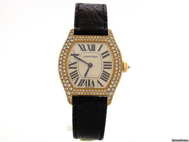 Cartier "Tortue", 18K Gelbgold, Leder, wei es Zifferblatt, Orig.-Bes WATCHES 2