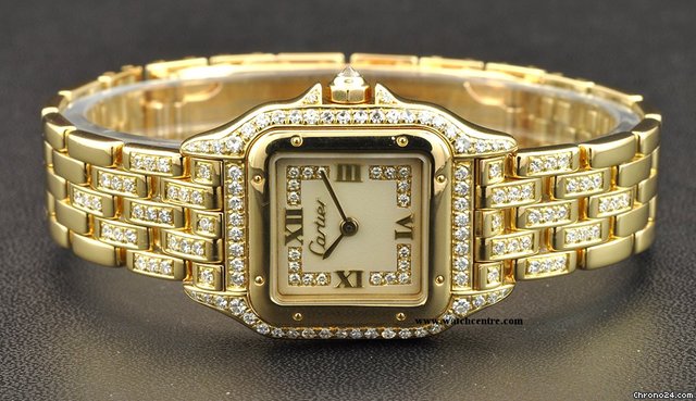 Cartier 18k Y/Gold Diamond Set Case/Bracelet Ladies Panther WATCHES 2