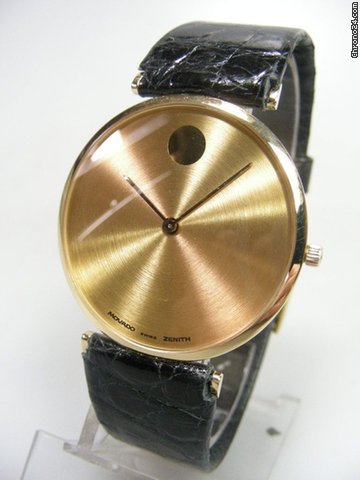 Movado Museum vintage grande taille yellow gold extra plate WATCHES 2