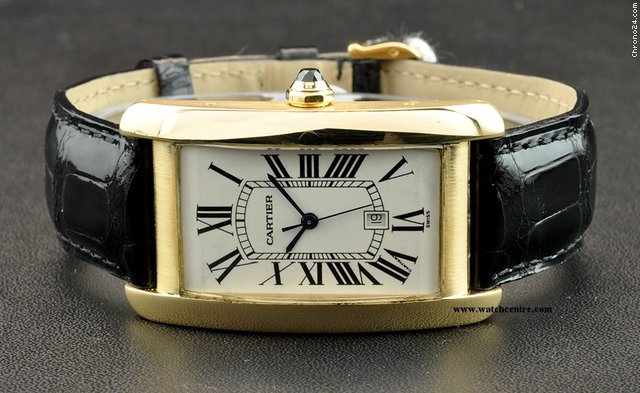 Cartier 18k Yellow Gold Silver Dial Tank Americaine WATCHES 2