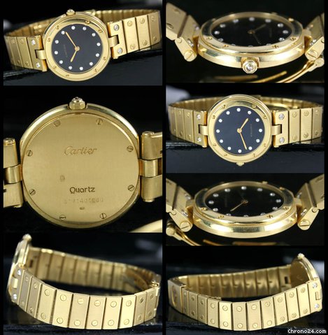 Cartier Santos 18k Solid Gold Diamond Dial & Diamond Screws WATCHES 2