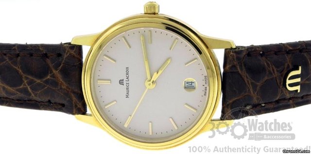 Maurice Lacroix Oro 18K Gold Quartz Date 27mm Watch WATCHES 2