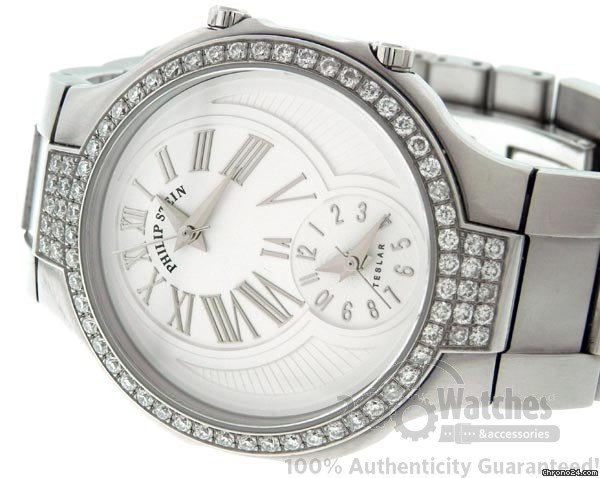 Philip Stein Teslar Dual Time Diamond Mid Size Watch WATCHES 2