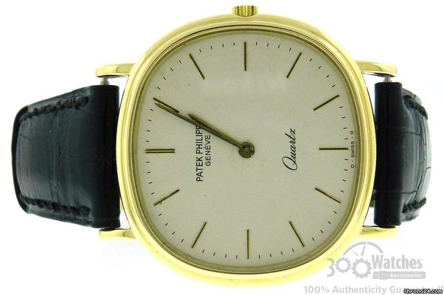Patek Philippe Rare Men's Calatrava 18K Gold Quartz Watch WATCHES 2