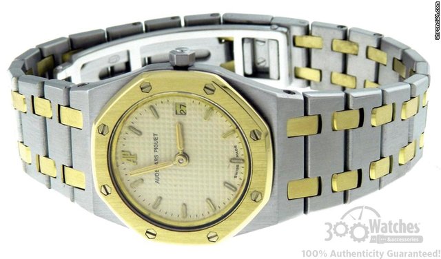 Audemars Piguet Ladies Royal Oak D65974 Textured Dial Two Tone 24.5mm Watch WATCHES 2