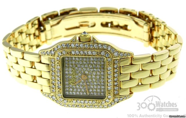 Cartier Panthere 18K Gold Diamond Pave Quartz Watch WATCHES 2