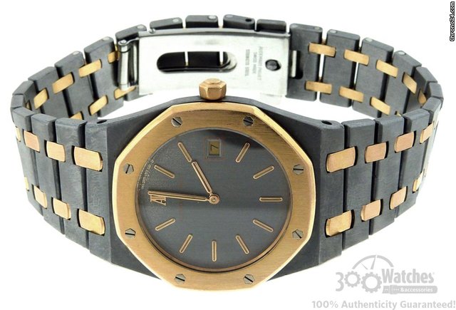 Audemars Piguet Rare Men's Royal Oak 18K Gold & Tantalum Quartz Date Watch WATCHES 2