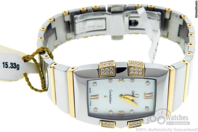 Omega Constellation Quadrella Mother of Pearl Diamond Watch WATCHES 2