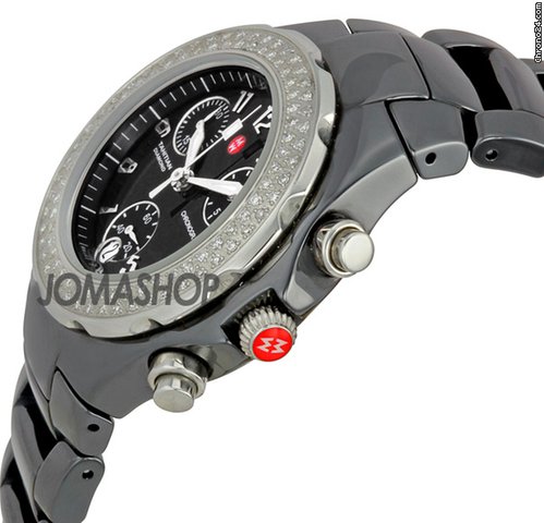 Michele Tahitian Ceramic Black Diamond Ladies Watch MWW12A000005 WATCHES 2