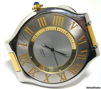 replica Cartier Must 21 EDELSTAHL/Gold Quartz Reisewecker WATCHES 1
