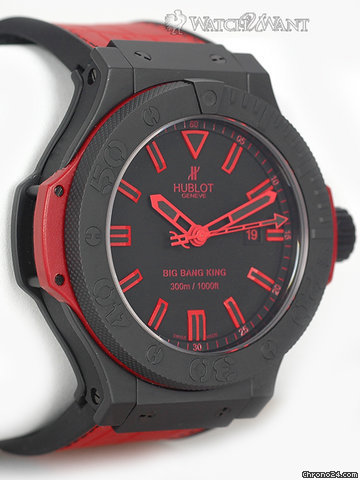 replica Hublot Big Bang King Red Bang - 48mm Black Ceramic & Red Accents - All Black & Red Special Edition 500 Pieces - Ref. 322.CI.1130.GR.ABR10 - Boxes/Papers & As-New WATCHES 1