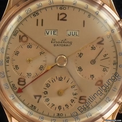 Breitling Datora 785 18 Kt Gold Dato-Compax NOS WATCHES 2