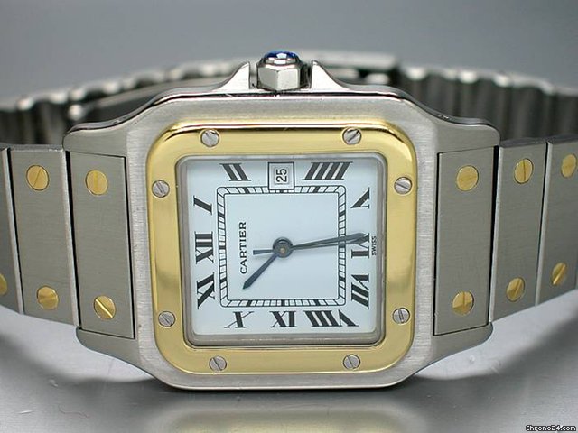 Cartier "Santos de Cartier" Automatique- Edelstahl/18K/750 Gelbgold WATCHES 2