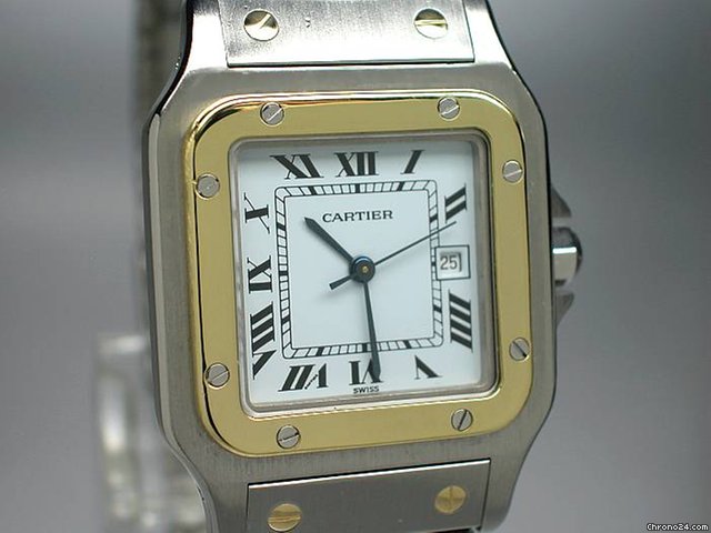 replica Cartier "Santos de Cartier" Automatique- Edelstahl/18K/750 Gelbgold WATCHES 1