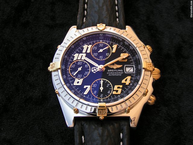 Breitling Chronomat Vitesse schwarzes ZB STAHL/GOLD WATCHES 2