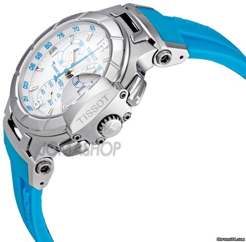 Tissot T Race Chronograph Sky Blue Silicone Strap Ladies Watch T0482171701702 WATCHES 2