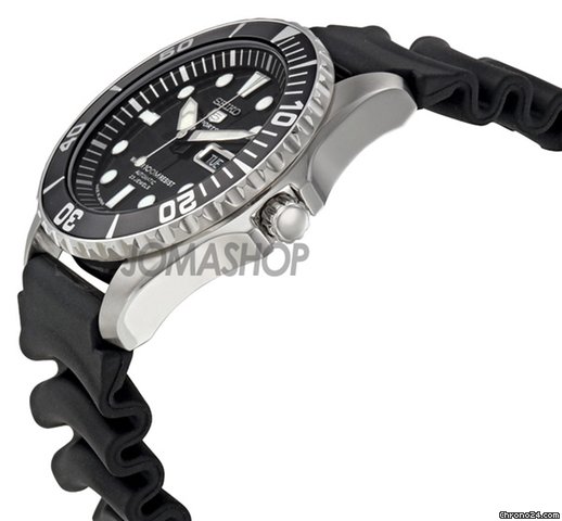 Seiko 5 Sports Automatic Black Dial Rubber Strap Mens Watch SNZF17J2 WATCHES 2