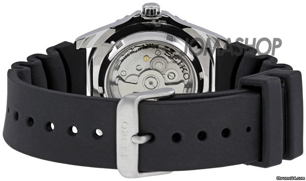 replica Seiko 5 Sports Automatic Black Dial Rubber Strap Mens Watch SNZF17J2 WATCHES 1