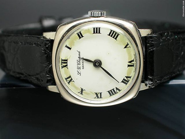 Chopard "Klassische Damenuhr-Handaufzug" 18K Wei gold/Lederband WATCHES 2