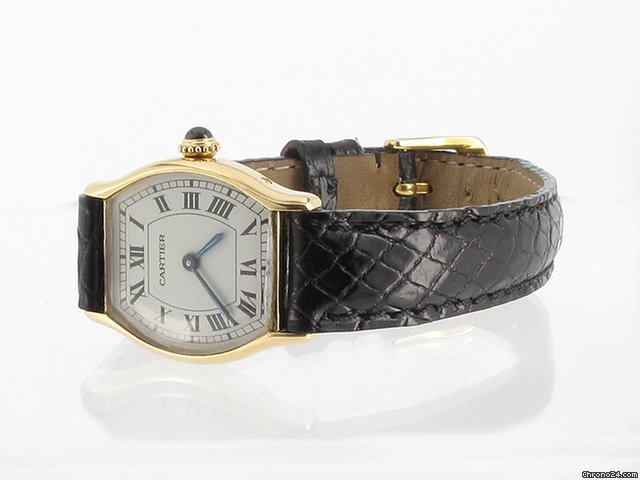 Cartier "Klassische Damenuhr" 18K/750 Gelbgold - Lederband WATCHES 2