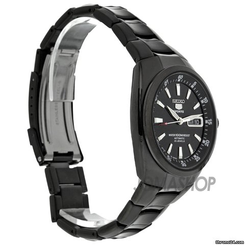 Seiko 5 Sports Black Dial Black PVD Stainless Steel Automatic Mens Watch SNZD49J1 WATCHES 2