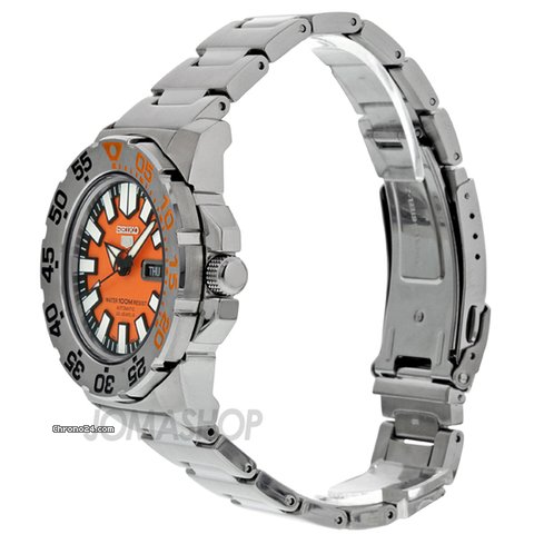 replica Seiko 5 Orange Dial Stainless Steel Automatic Mens Watch SNZF49 WATCHES 1