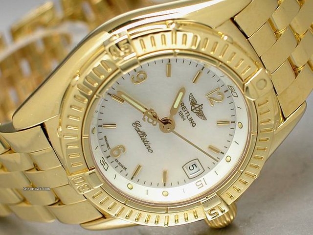 Breitling "CALLISTINO" Gelbgold ZB Perlmutt WATCHES 2