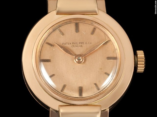 replica Patek Philippe 1940's PATEK PHILIPPE Mens Midsize Art Deco Watch - 18K ROSE WATCHES 1