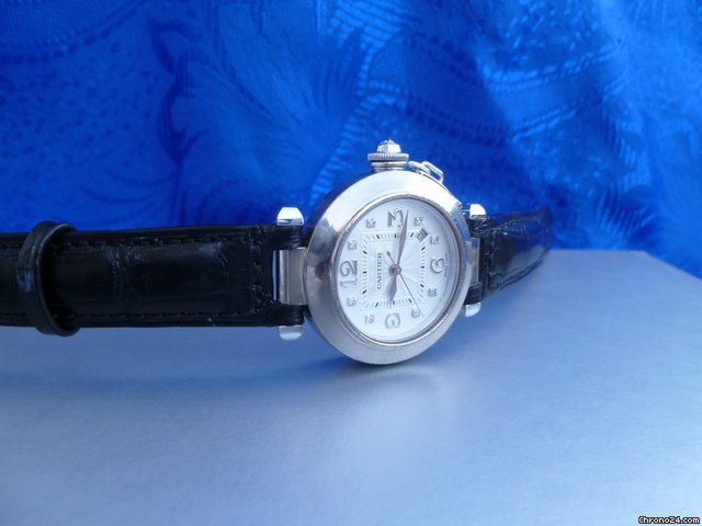 replica Cartier Damen Cartier Pasha 32 in 18 K Weissgold und Diamanten Autom WATCHES 1