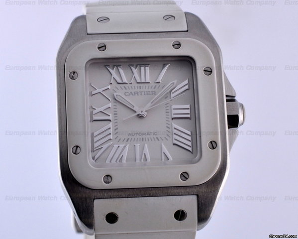 Cartier Santos 100 Midsize White Rubber WATCHES 2