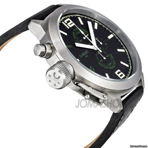 U-Boat Nero Black Dial Leather Strap Mens Watch 960 WATCHES 2