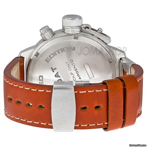 replica U-Boat Black Dial Light Brown Leather Mens Watch 378 WATCHES 1