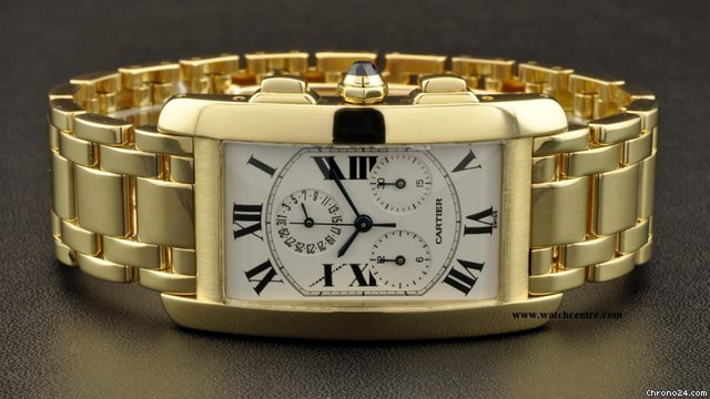 Cartier 18k Y/G Tank Americaine Chronoflex W2601156 WATCHES 2