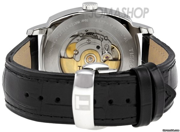 replica Tissot T-Lord Black Dial Automatic Black Leather Mens Watch T0595071605100 WATCHES 1