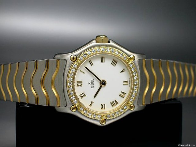 Ebel "Classic Wave" Damenuhr in Edelstahl/Gelbgold -Diamantbesatz WATCHES 2