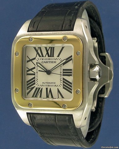 replica Cartier Santos 100 Gold/Steel WATCHES 1