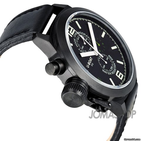 U-Boat Black Dial Leather Mens Watch 295 WATCHES 2